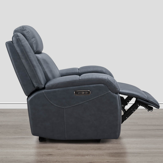 Leather Wall Hugger Recliner with Adjustable Power Headrest