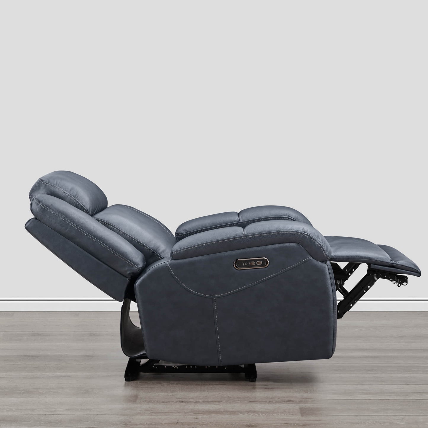 Leather Wall Hugger Recliner with Adjustable Power Headrest