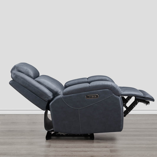 Leather Wall Hugger Recliner with Adjustable Power Headrest