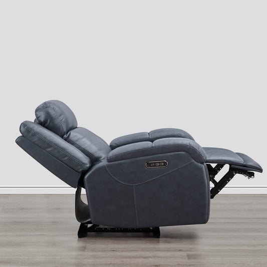 Leather Wall Hugger Recliner with Adjustable Power Headrest