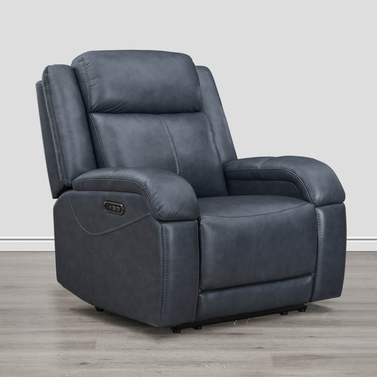 Leather Wall Hugger Recliner with Adjustable Power Headrest