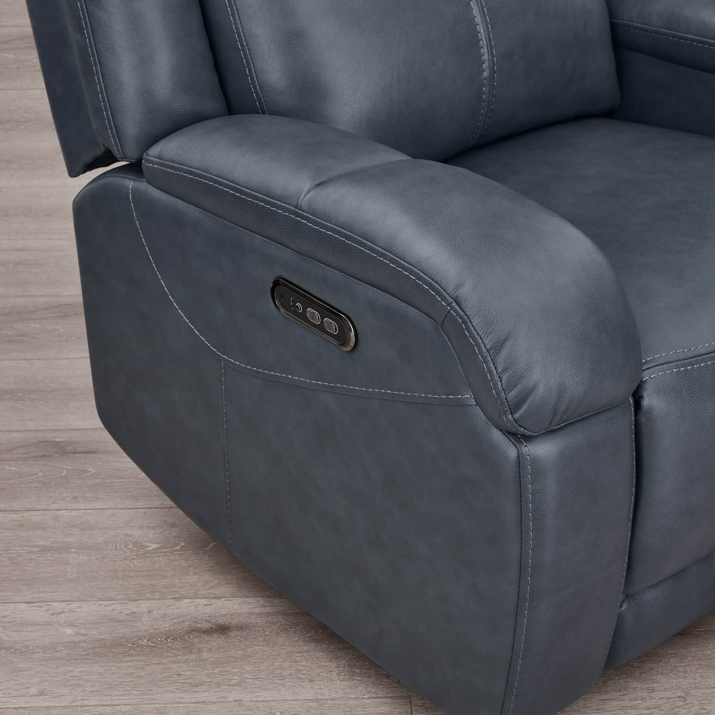 Leather Wall Hugger Recliner with Adjustable Power Headrest