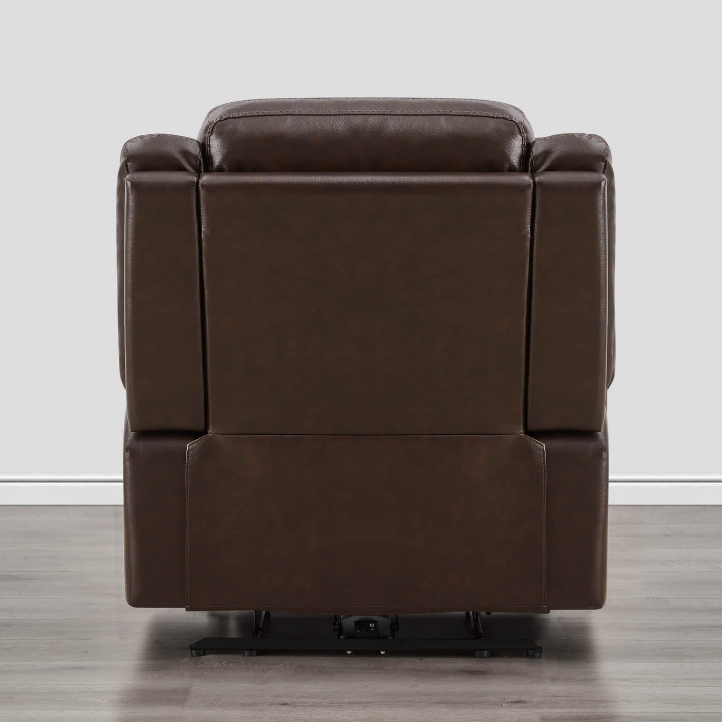 Leather Wall Hugger Recliner with Adjustable Power Headrest