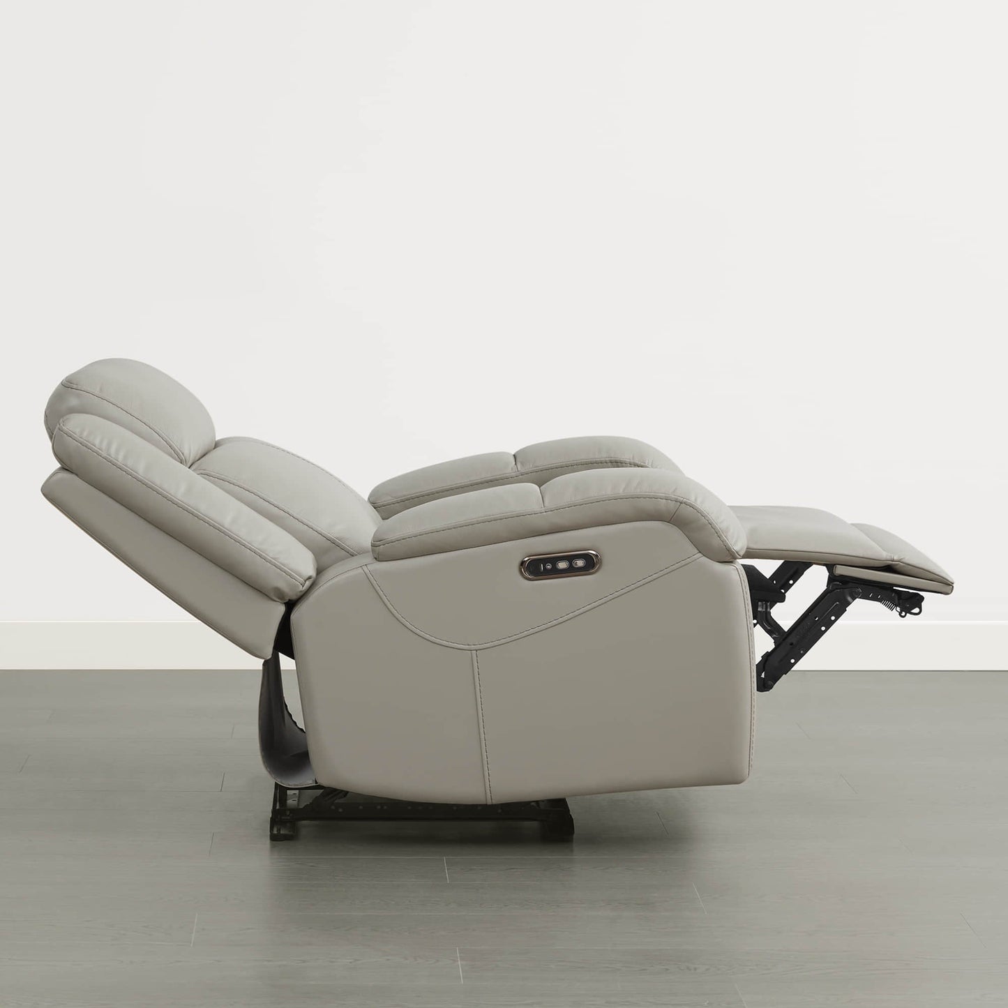 Leather Wall Hugger Recliner with Adjustable Power Headrest