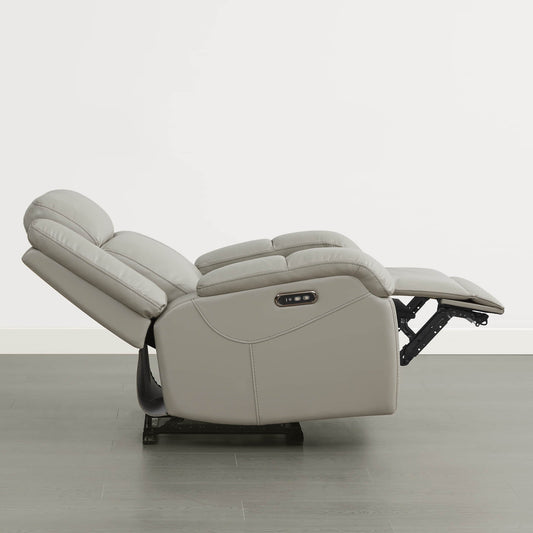 Leather Wall Hugger Recliner with Adjustable Power Headrest