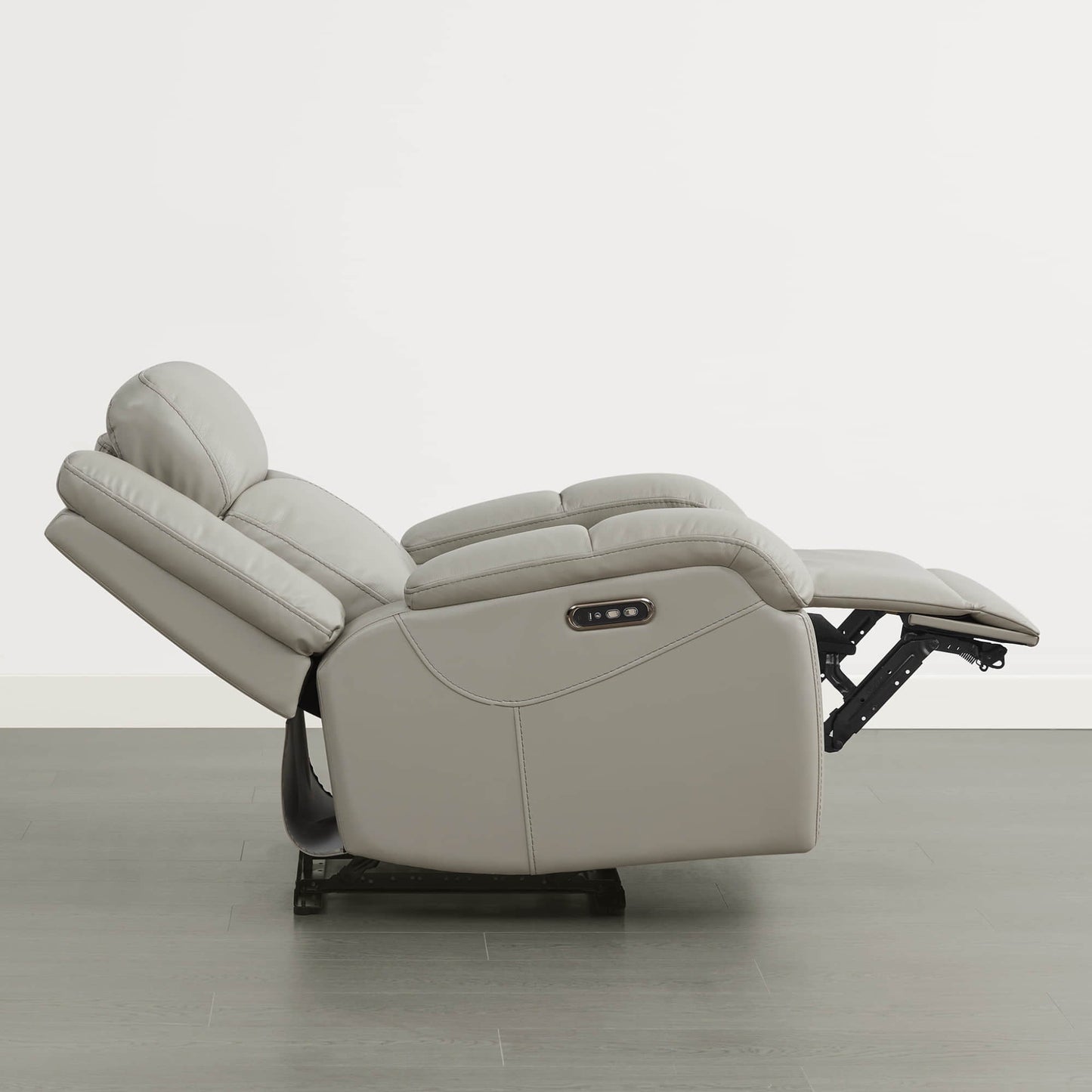 Leather Wall Hugger Recliner with Adjustable Power Headrest