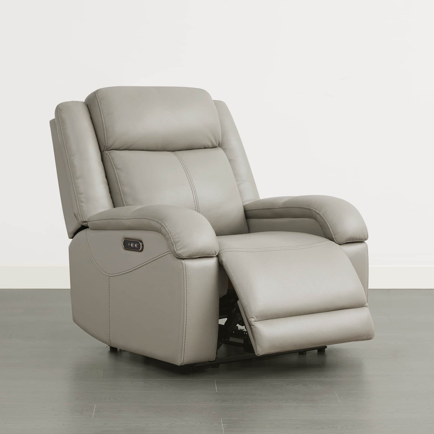Leather Wall Hugger Recliner with Adjustable Power Headrest