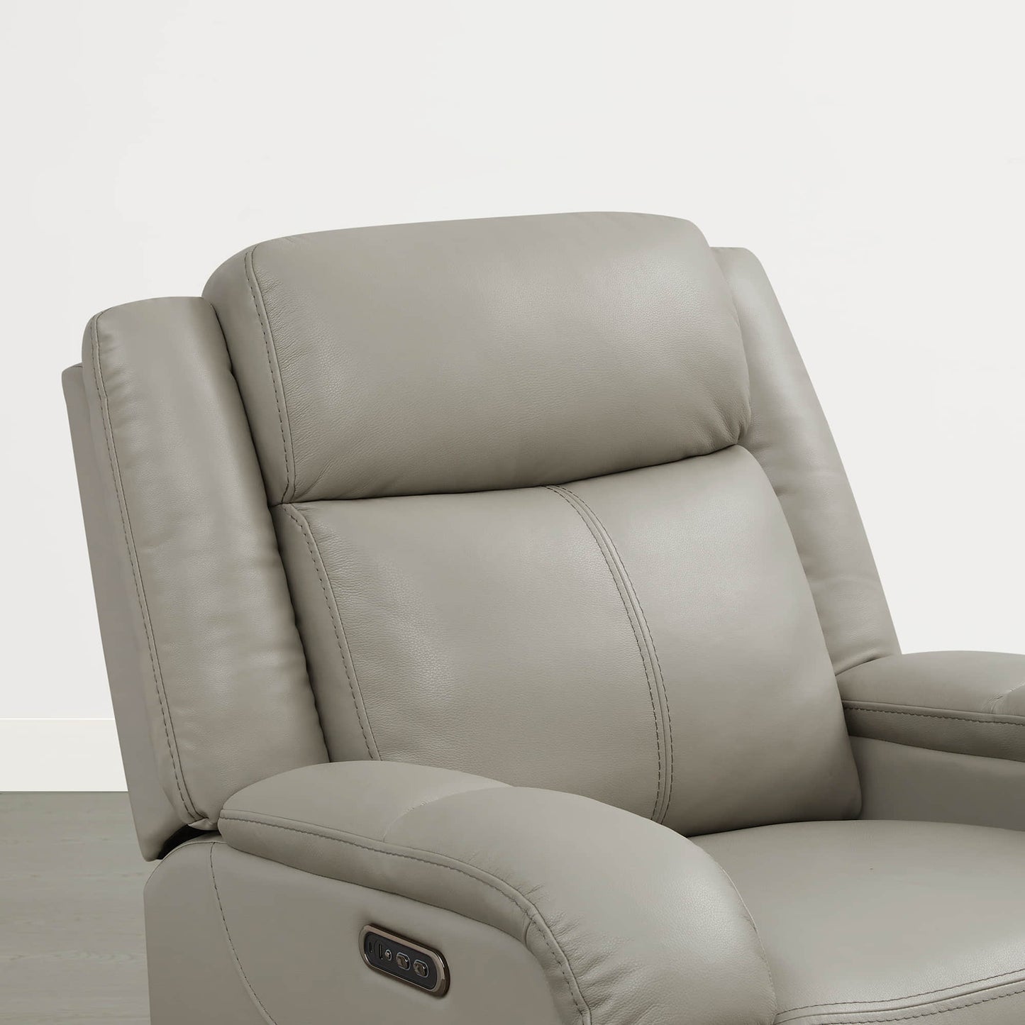 Leather Wall Hugger Recliner with Adjustable Power Headrest
