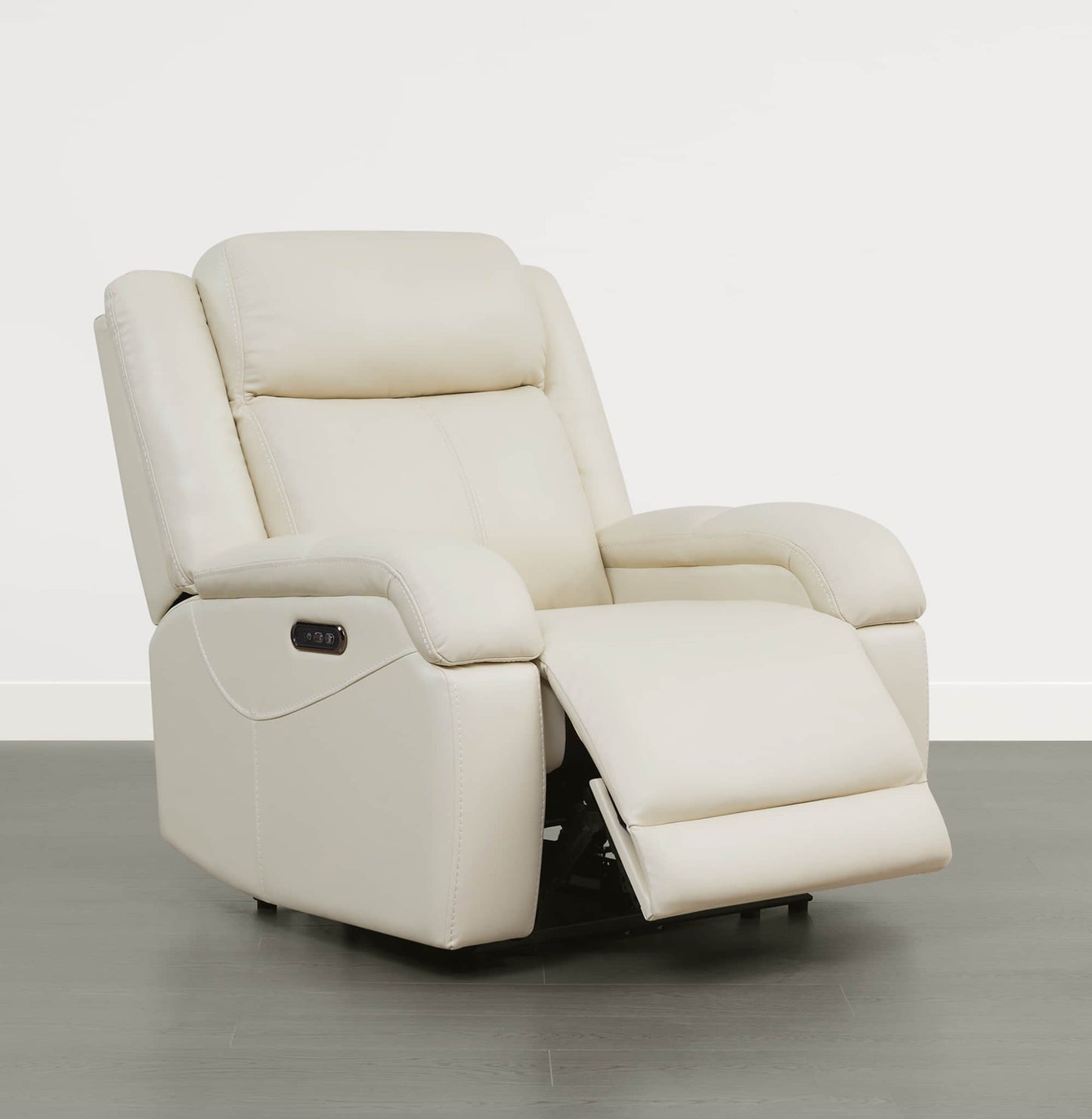 Leather Wall Hugger Recliner with Adjustable Power Headrest