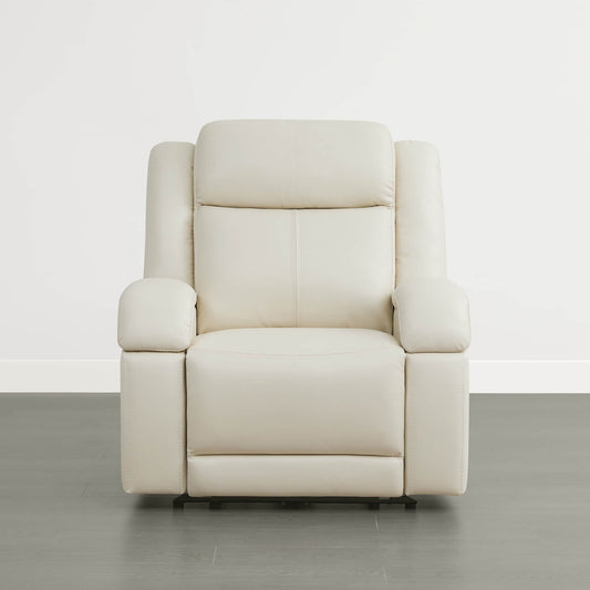 Leather Wall Hugger Recliner with Adjustable Power Headrest