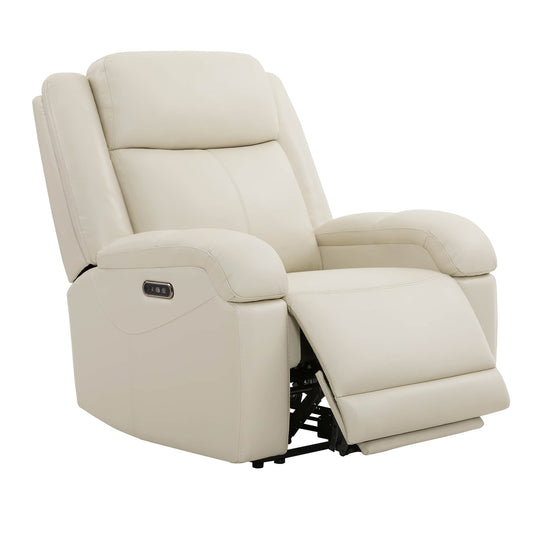 Leather Wall Hugger Recliner with Adjustable Power Headrest