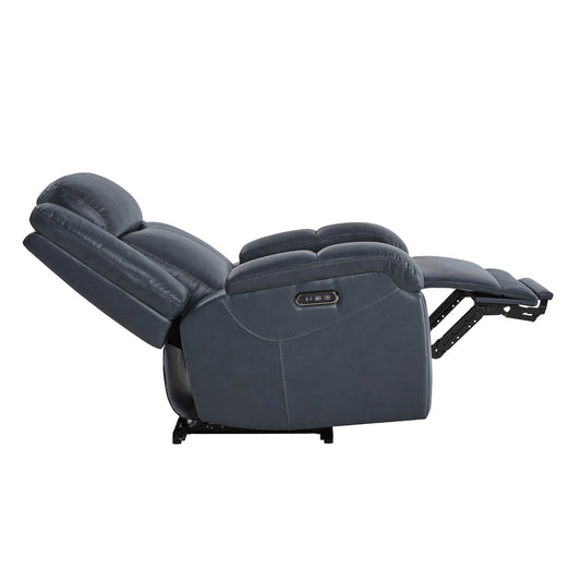 Leather Wall Hugger Recliner with Adjustable Power Headrest