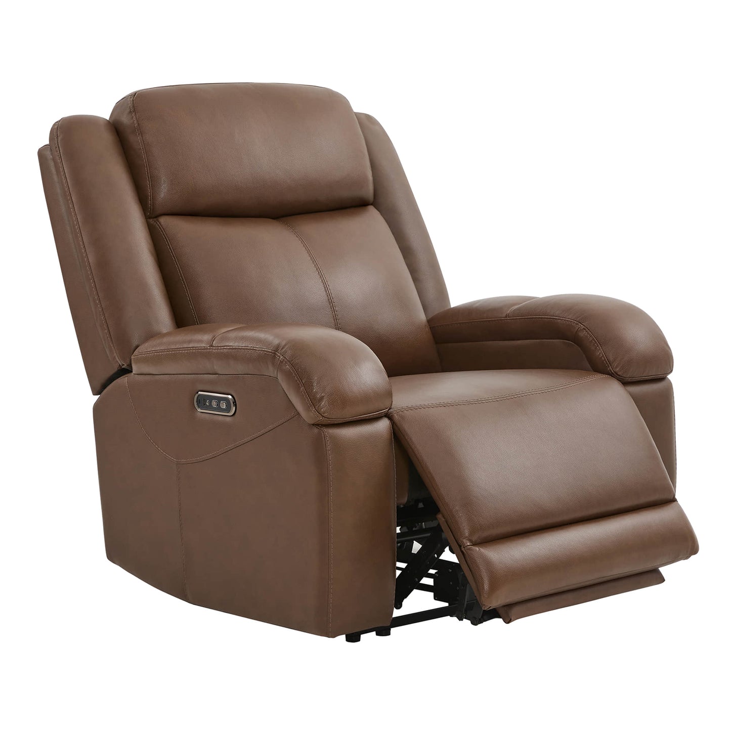 Leather Wall Hugger Recliner with Adjustable Power Headrest