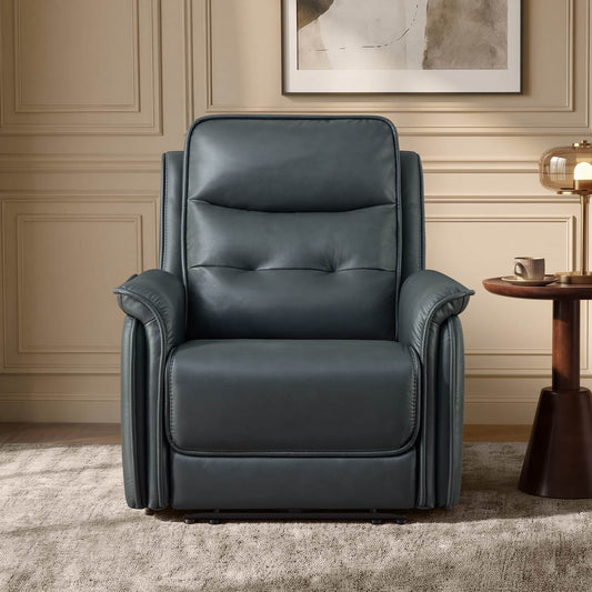 Leather Zero Gravity Recliner with Adjustable Power Headrest