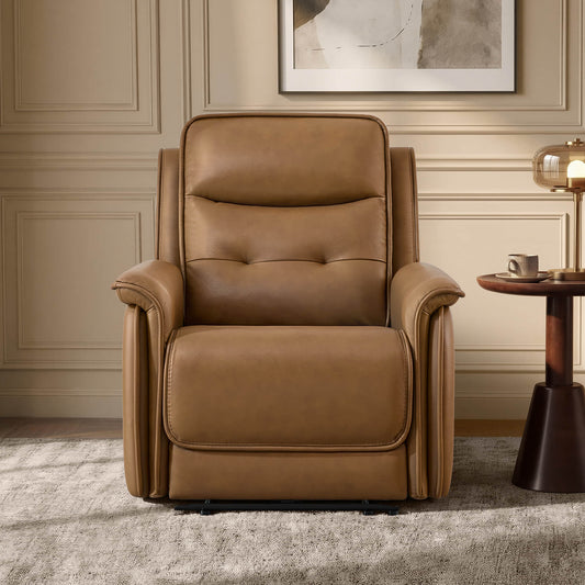 Leather Zero Gravity Recliner with Adjustable Power Headrest