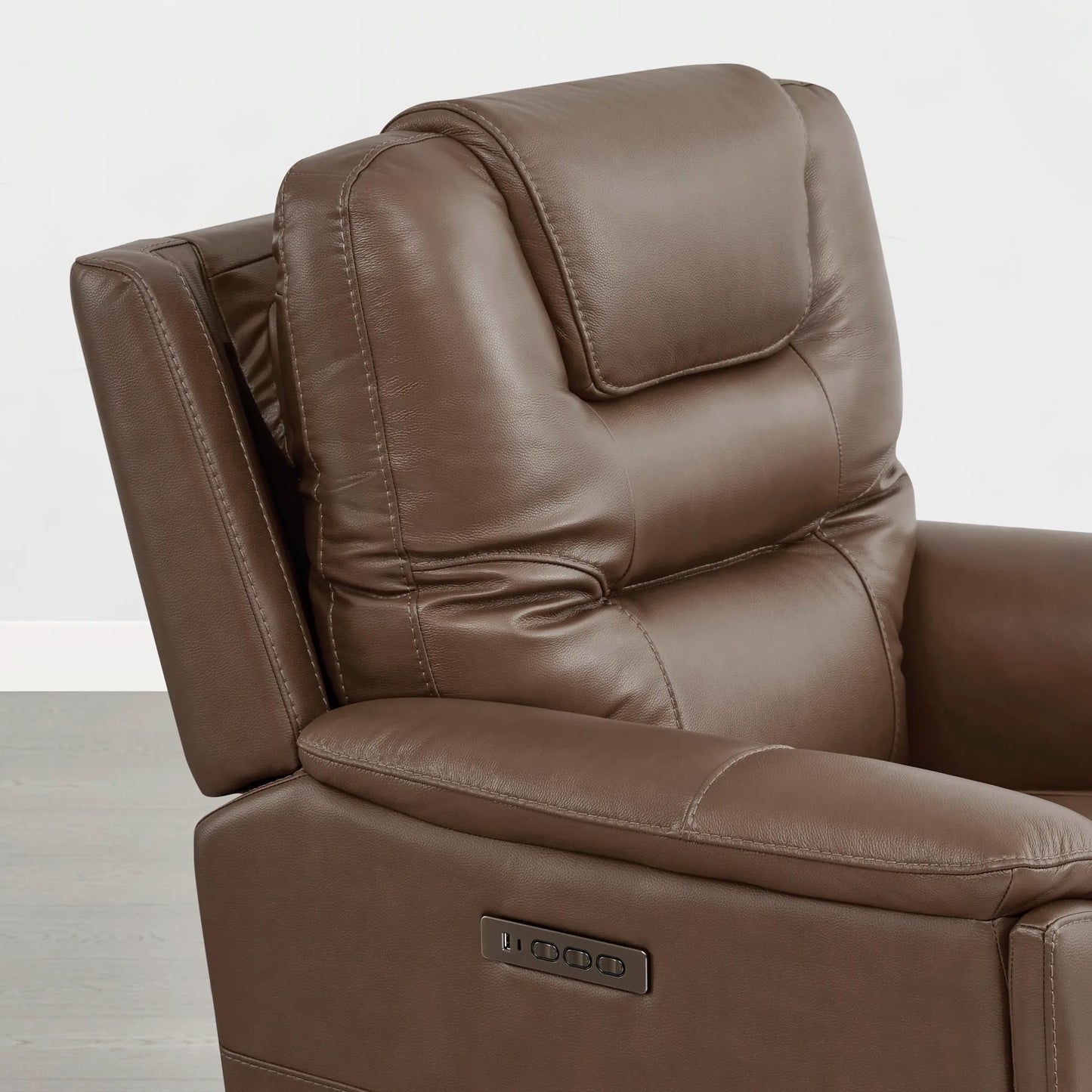 Leather Zero Gravity Recliner with Power Headrest