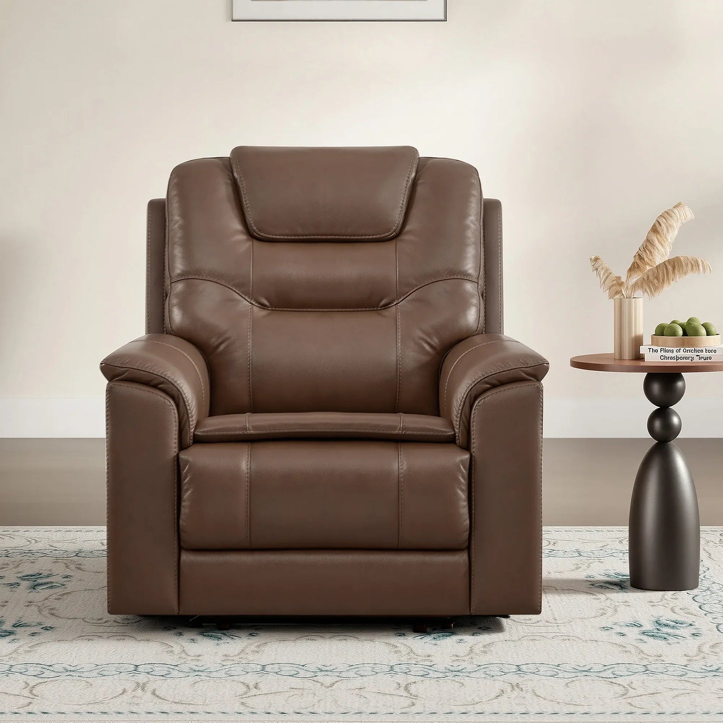 Leather Zero Gravity Recliner with Power Headrest