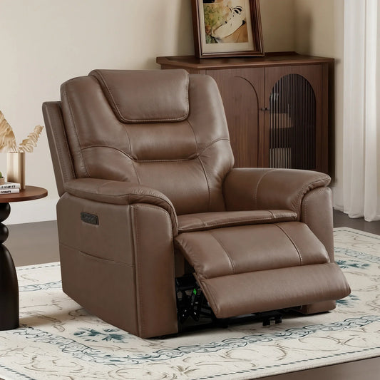 Leather Zero Gravity Recliner with Power Headrest