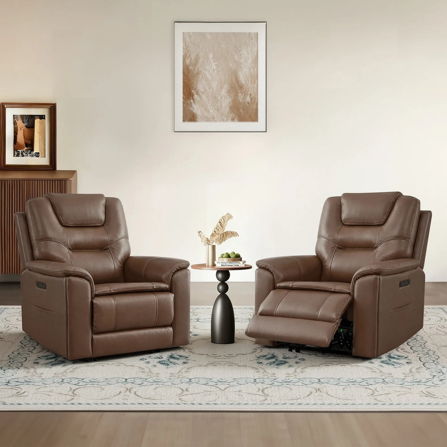 Leather Zero Gravity Recliner with Power Headrest