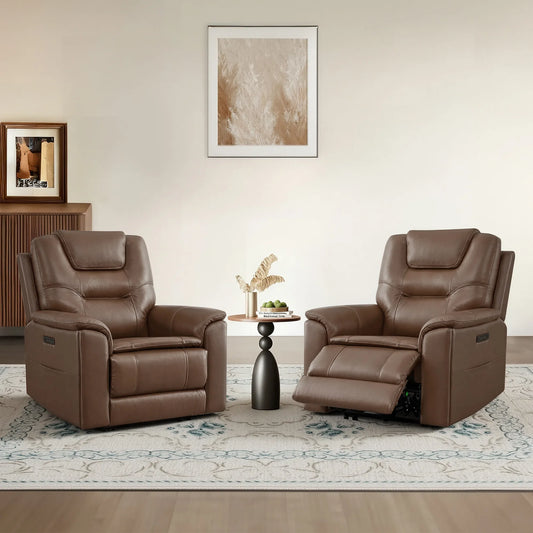 Leather Zero Gravity Recliner with Power Headrest