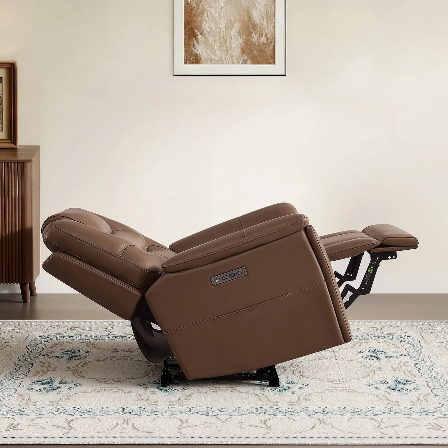Leather Zero Gravity Recliner with Power Headrest