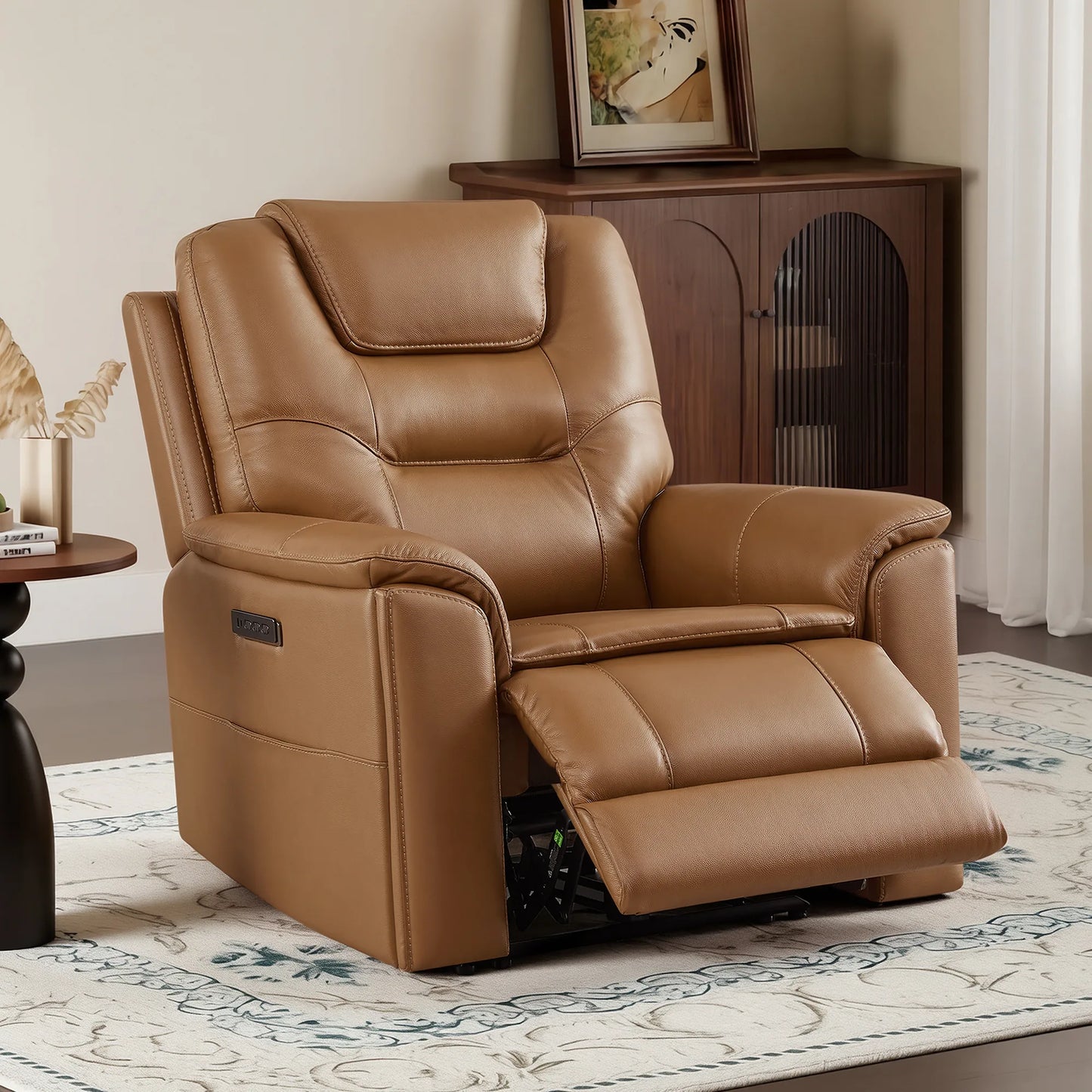 Leather Zero Gravity Recliner with Power Headrest