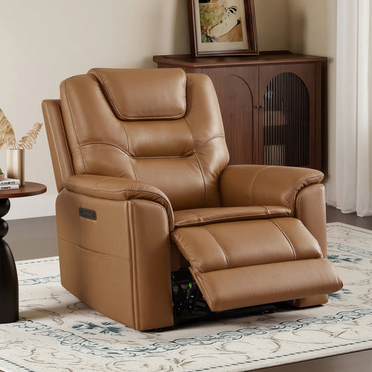 Leather Zero Gravity Recliner with Power Headrest