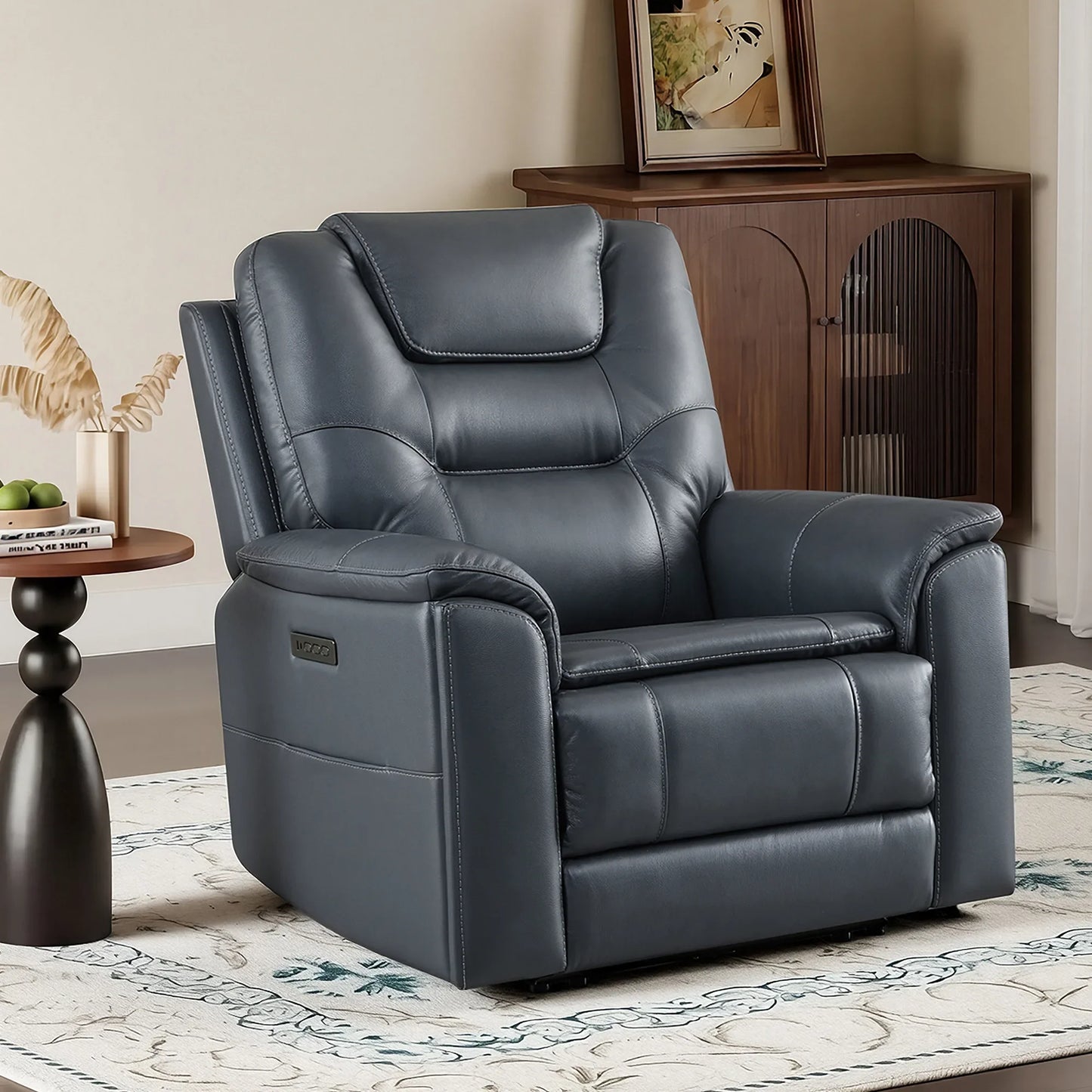 Leather Zero Gravity Recliner with Power Headrest