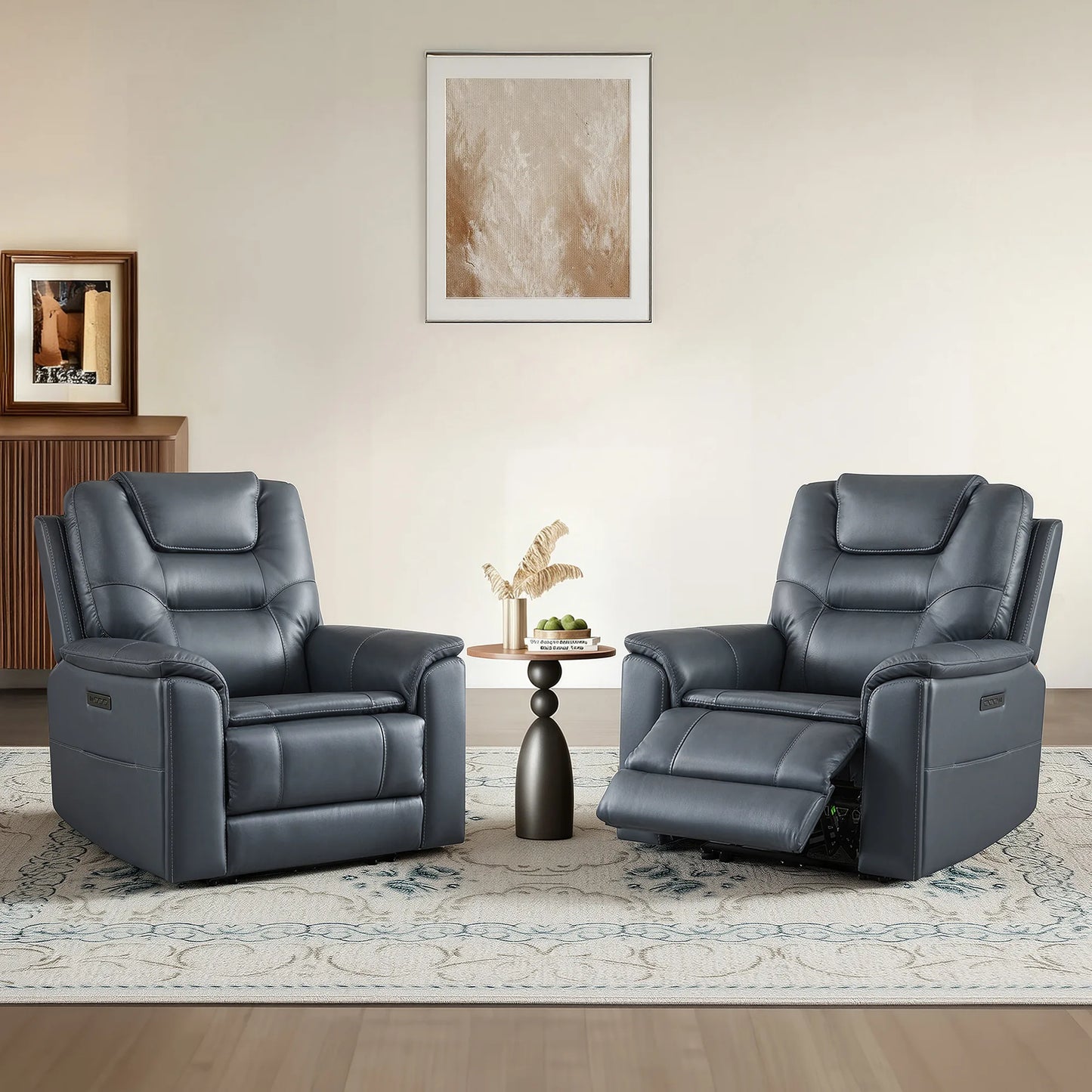 Leather Zero Gravity Recliner with Power Headrest