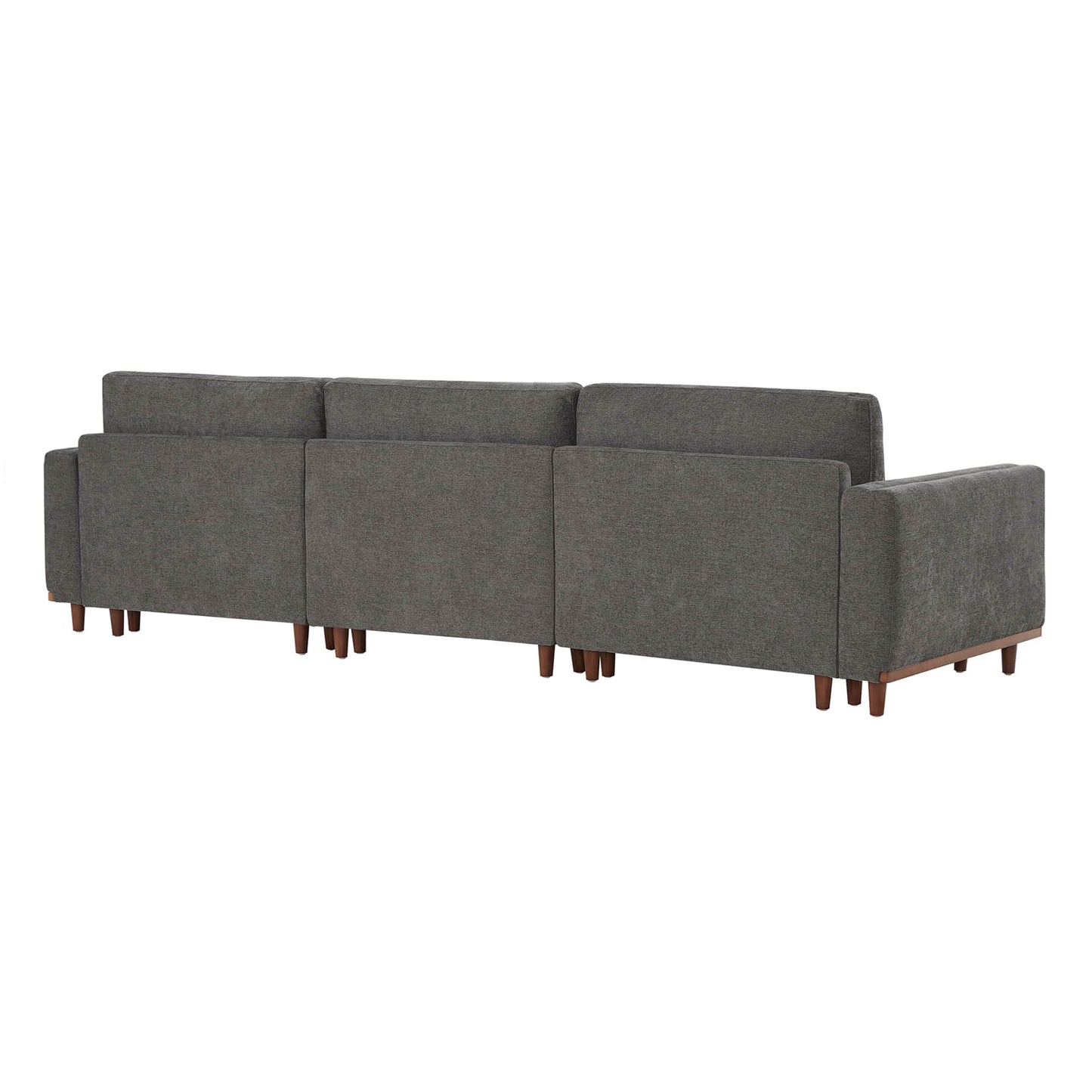 Liam 3-Piece Overstuffed Sectional Sofa with Wood Base