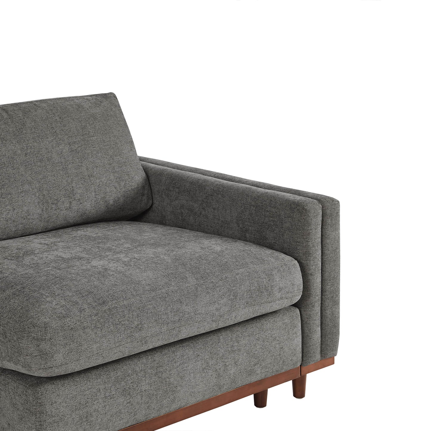 Liam 3-Piece Overstuffed Sectional Sofa with Wood Base
