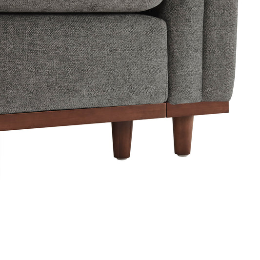 Liam 3-Piece Overstuffed Sectional Sofa with Wood Base