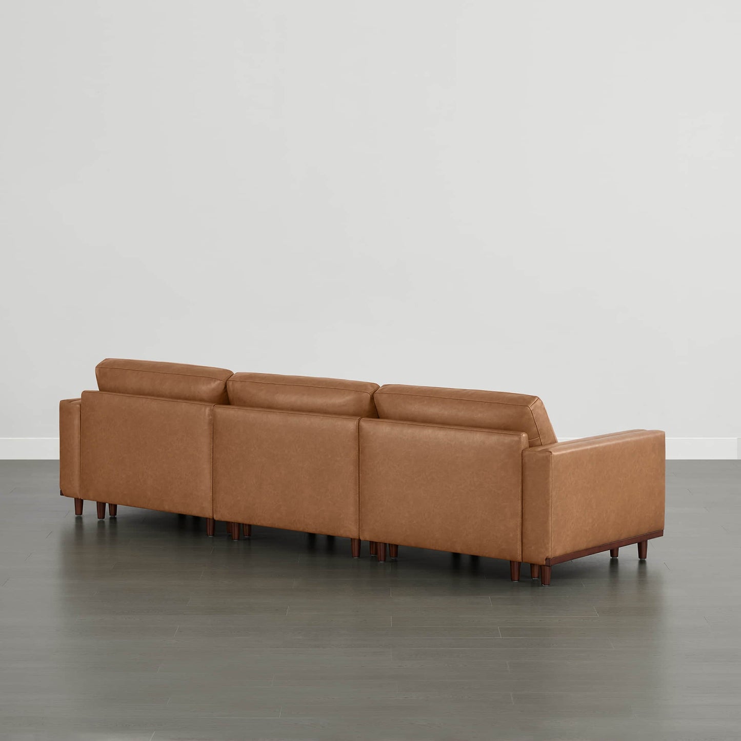 Liam 3-Piece Overstuffed Sectional Sofa with Wood Base