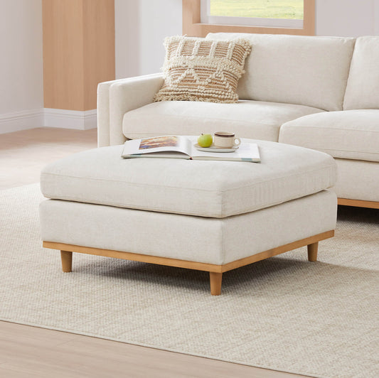 Liam 6-Piece Overstuffed Feather Sectional with Wood Base