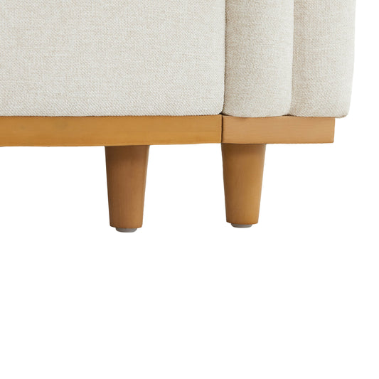 Liam 6-Piece Overstuffed Feather Sectional with Wood Base