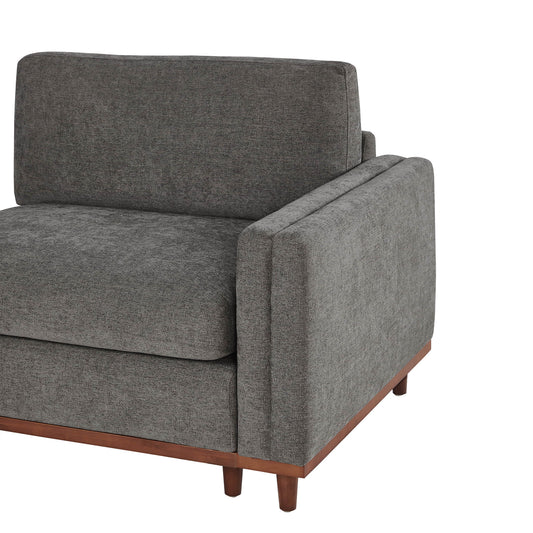 Liam 6-Piece Overstuffed Feather Sectional with Wood Base