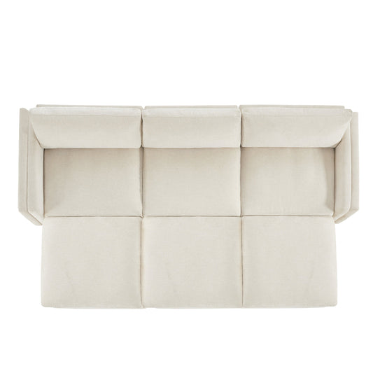 Liam 6-Piece Overstuffed Feather Sectional with Wood Base