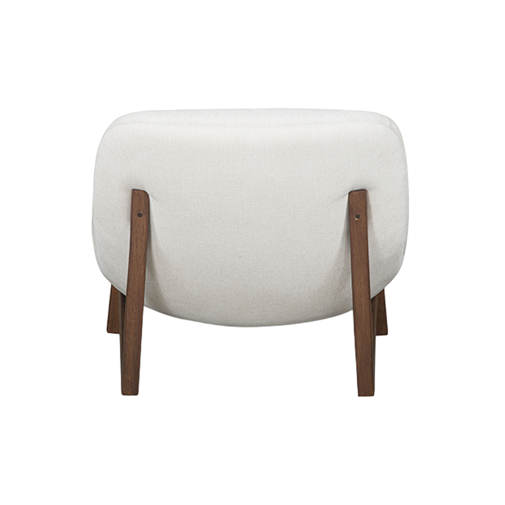 Lola Lounge Chair in Beige with Curved Backrest