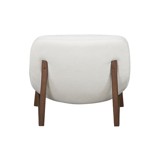 Lola Lounge Chair in Beige with Curved Backrest