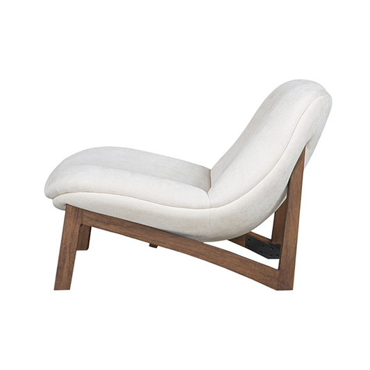 Lola Lounge Chair in Beige with Curved Backrest