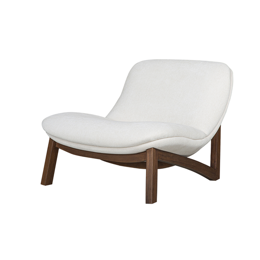 Lola Lounge Chair in Beige with Curved Backrest