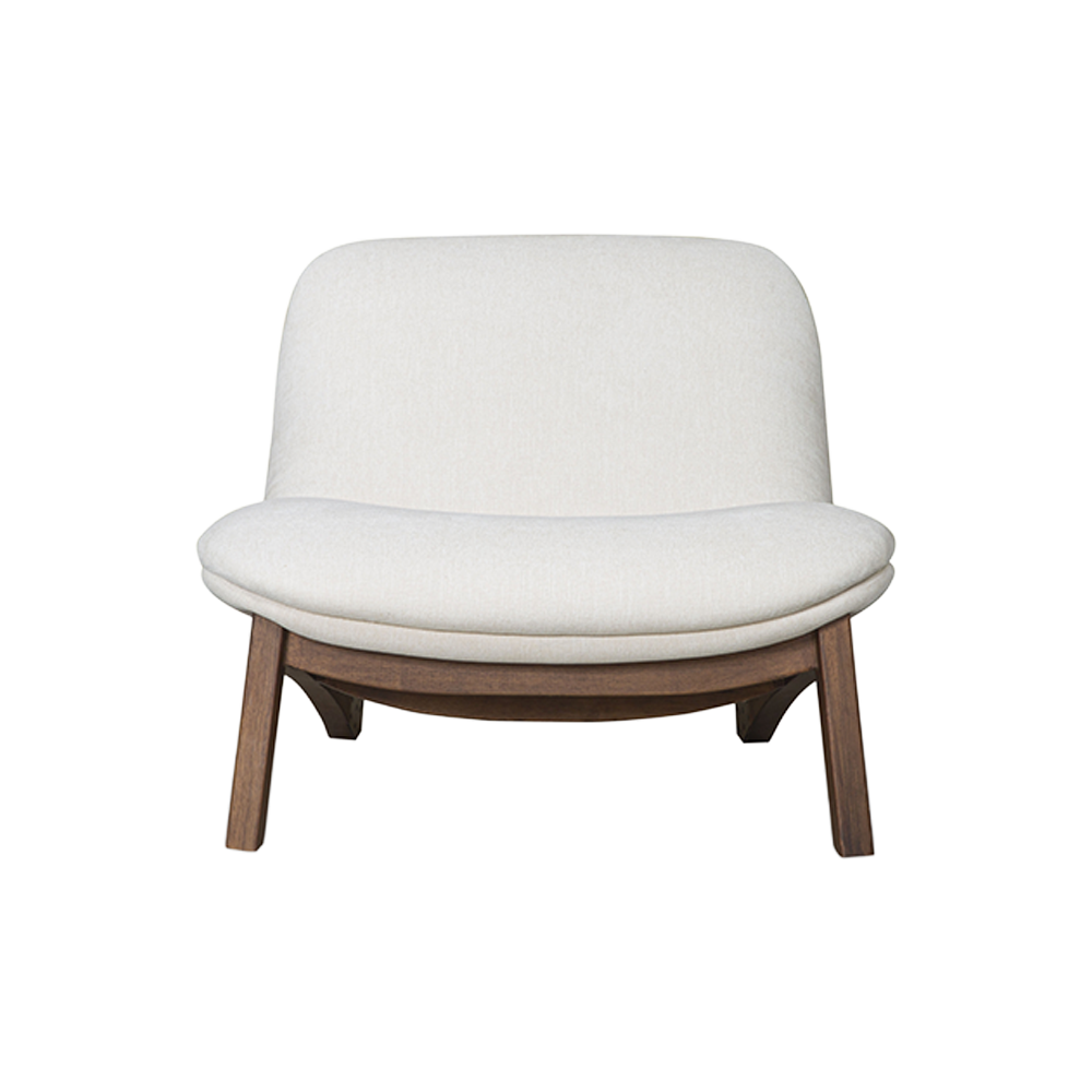 Lola Lounge Chair in Beige with Curved Backrest