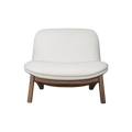 Lola Lounge Chair in Beige with Curved Backrest
