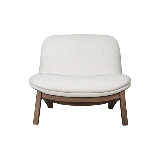 Lola Lounge Chair in Beige with Curved Backrest
