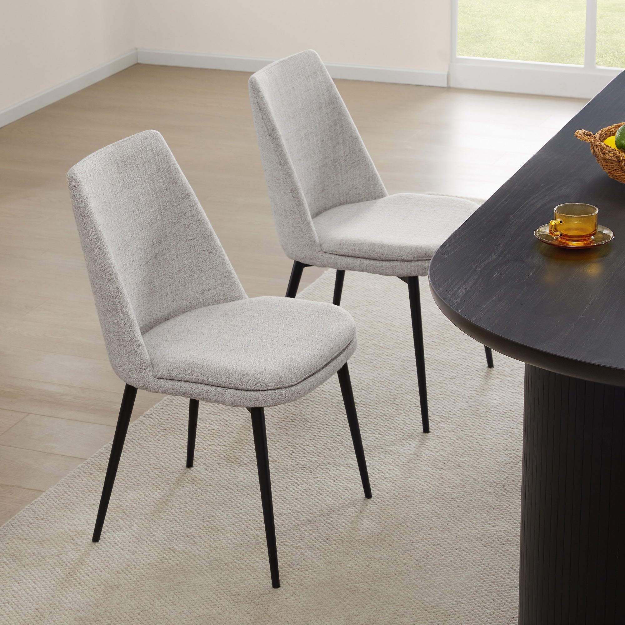 Low-Back Dining Chair Set in Classic Oak Finish
