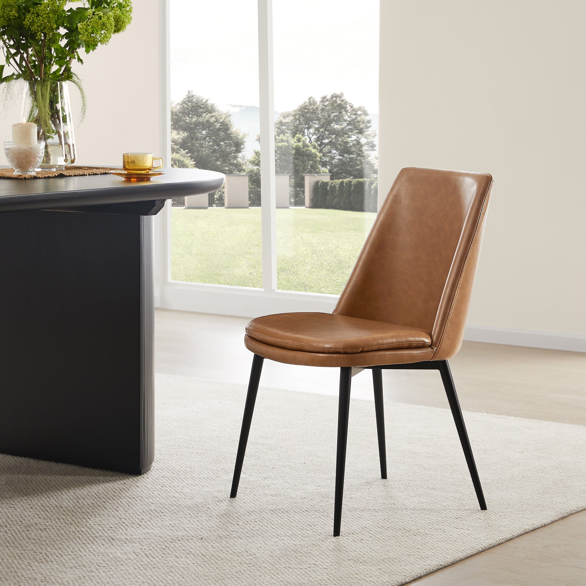 Low-Back Dining Chair Set in Classic Oak Finish