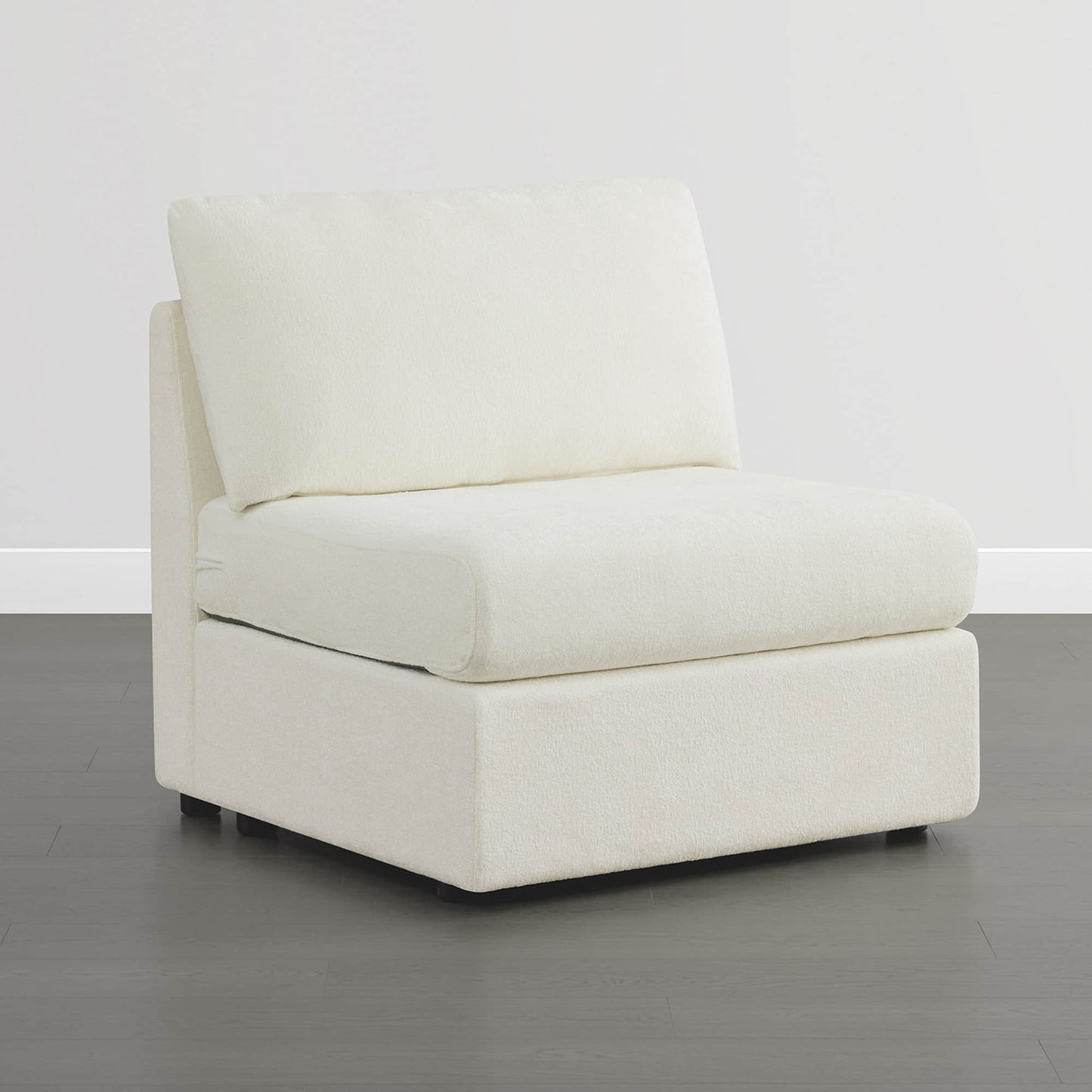 Maisie Armless Chair with Soft Fabric Upholstery