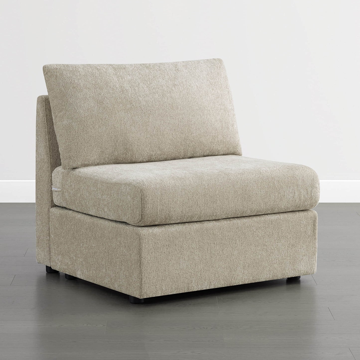 Maisie Armless Chair with Soft Fabric Upholstery
