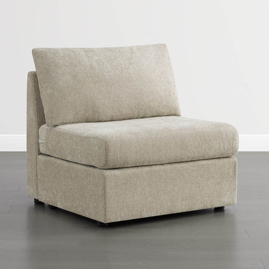 Maisie Armless Chair with Soft Fabric Upholstery