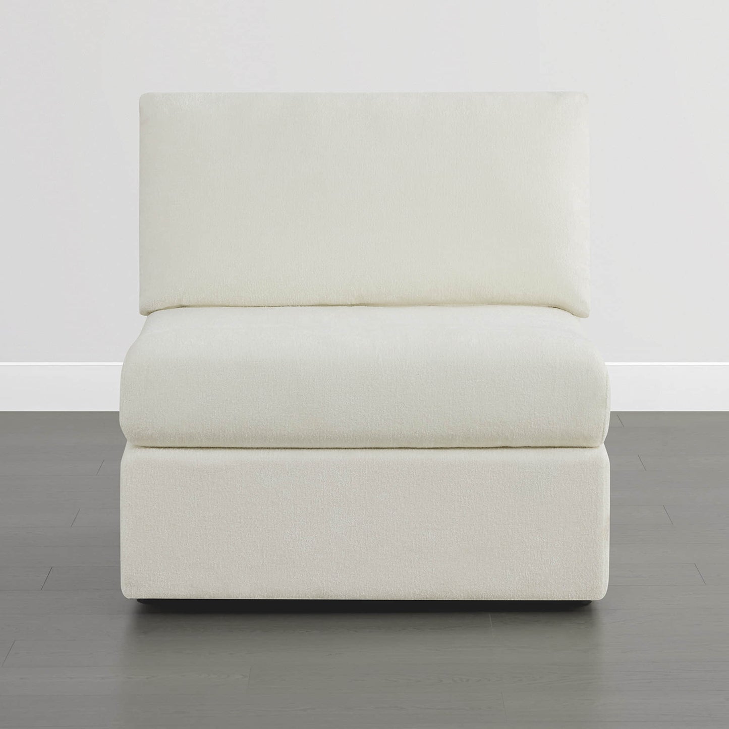 Maisie Armless Chair with Soft Fabric Upholstery